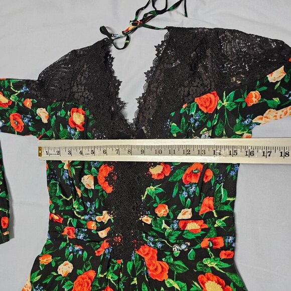 By Anthropologie Lacy V-Neck Mini Dress Women Size 4 Black - Picture 12 of 14